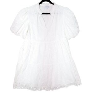 Sugarlips Jacey Babydoll Eyelet Lined Mini Dress Medium High Waistline